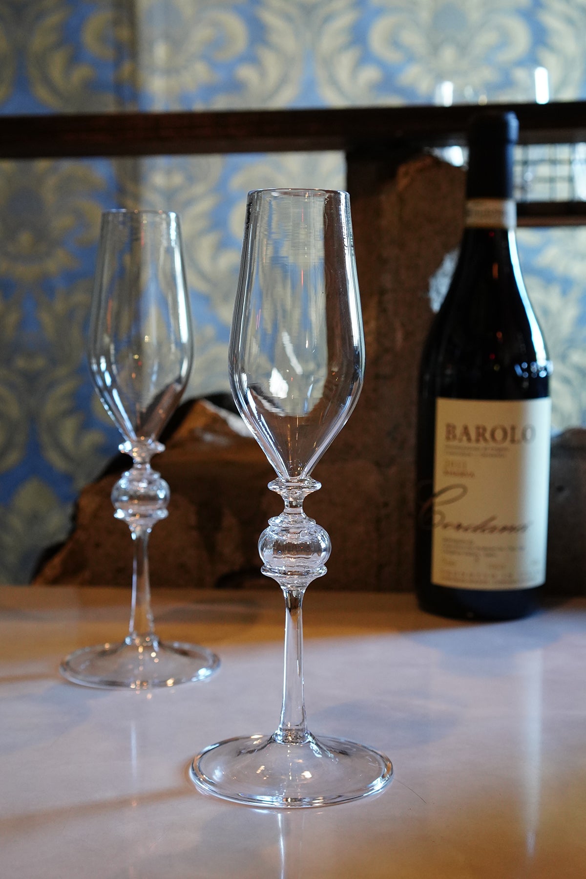 SORTE GLASS Ryo Sekino Champagne Glass goblet (Clear cup W stem)