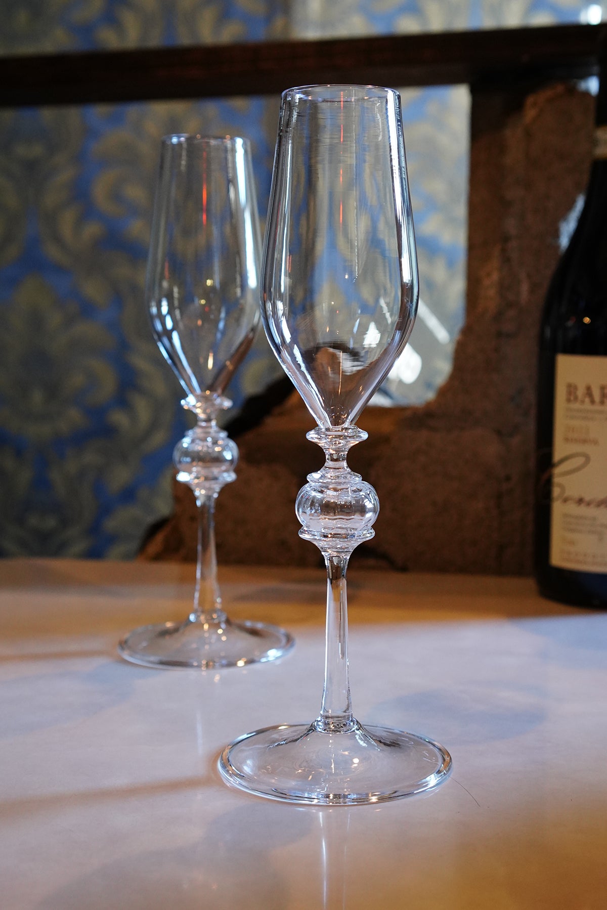 SORTE GLASS Ryo Sekino Champagne Glass goblet (Clear cup W stem)